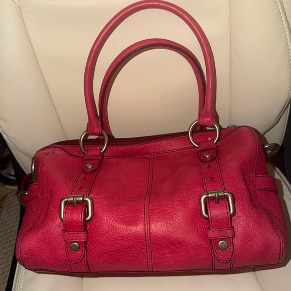 Fossil Mattox Fuchsia Pink Leather Satchel Bag - Picture 6 of 11